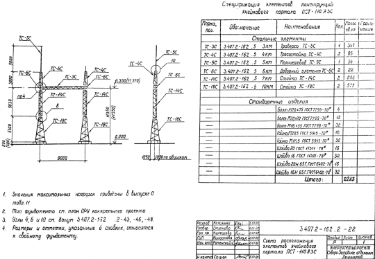 Портал ячейковый ПСТ 110 Я3С 3.407.2-162.2-22